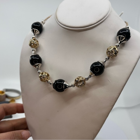 RLM Studio Elegance 20” Sterling Silver & 18k Gold-Plated Lace Bead Necklace - Picture 6 of 12